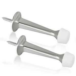 2 Pack Solid Rigid Door Stops, NEW